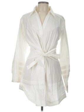 Jonathan Simkhai Cream Tie-Waist Long Sleeve Tunic